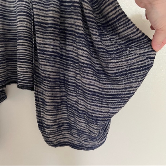 Torrid Womens Sweater Cardigan Knit Size Large Open Front Navy Stripes Waterfall - Picture 8 of 16